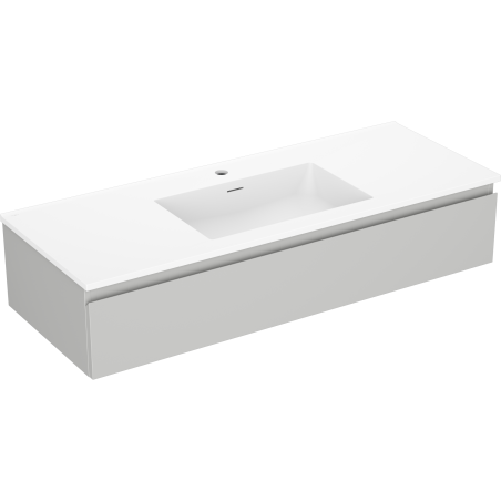Mexen Orio bathroom cabinet 120 cm with Otis sink, 1 drawer, gray matte/white matte - 91A10-12023-1-BF62-W18M01