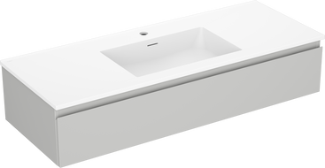 Mexen Orio bathroom cabinet 120 cm with Otis sink, 1 drawer, grey matt/white matt - 91A10-12023-1-BF62-W18M01