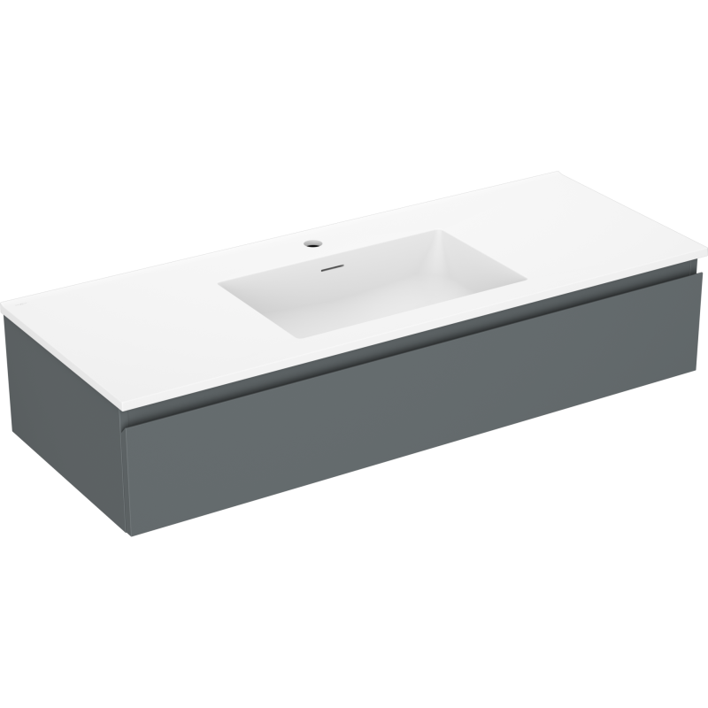 Mexen Orio bathroom cabinet 120 cm with Otis sink, 1 drawer, matte graphite/white matte - 91A10-12023-1-BF66-W18M01