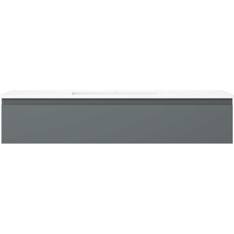 Mexen Orio 120 cm Bathroom Cabinet with Otis Sink, 1 Drawer, Matte Graphite/Matte White - 91A10-12023-1-BF66-W18M01