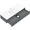 Mexen Orio bathroom cabinet 120 cm with Otis sink, 1 drawer, matte graphite/white matte - 91A10-12023-1-BF66-W18M01