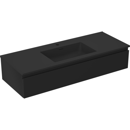 Mexen Orio bathroom cabinet 120 cm with Otis sink, 1 drawer, black matte - 91A10-12023-1-BF71-W18M71