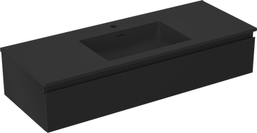 Mexen Orio 120 cm Bathroom Cabinet with Otis Washbasin, 1 Drawer, Black Matte - 91A10-12023-1-BF71-W18M71