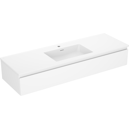 Mexen Orio bathroom cabinet 140 cm with Otis sink, 1 drawer, white matt - 91A10-14023-1-BF01-W18M01