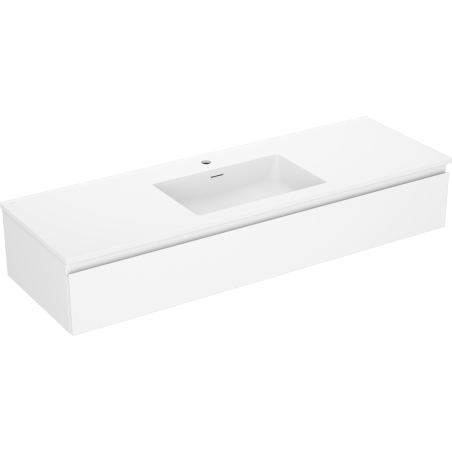 Mexen Orio bathroom cabinet 140 cm with Otis washbasin, 1 drawer, white matte - 91A10-14023-1-BF01-W18M01