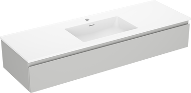 Mexen Orio 140 cm Bathroom Cabinet with Otis Sink, 1 Drawer, Grey Matte/White Matte - 91A10-14023-1-BF62-W18M01