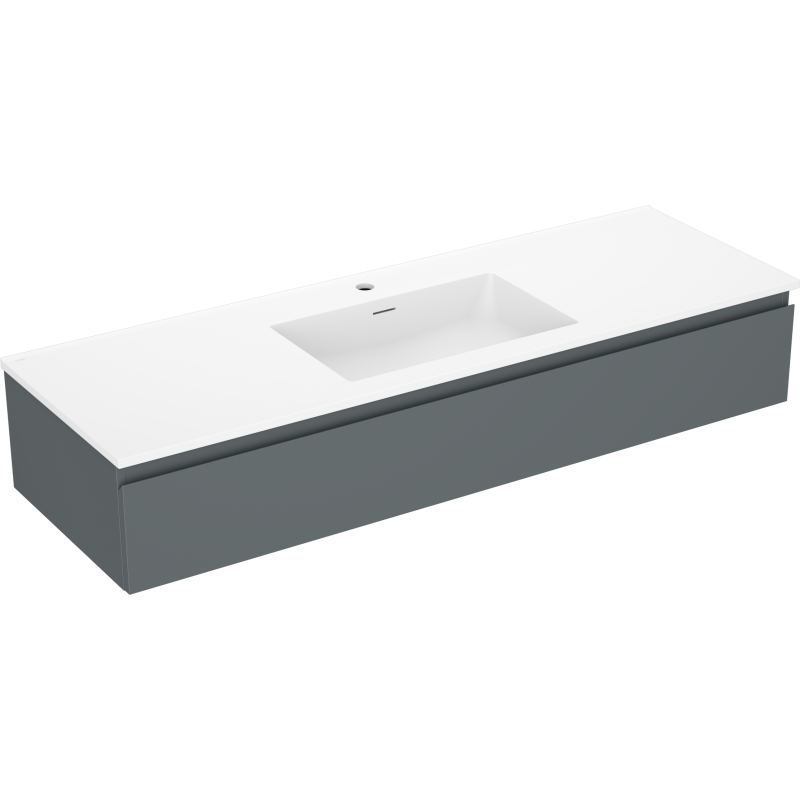 Mexen Orio bathroom cabinet 140 cm with Otis sink, 1 drawer, graphite matt/white matt - 91A10-14023-1-BF66-W18M01