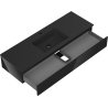 Mexen Orio bathroom cabinet 140 cm with sink Otis, 1 drawer, black gloss/black matte - 91A10-14023-1-BF70-W18M71