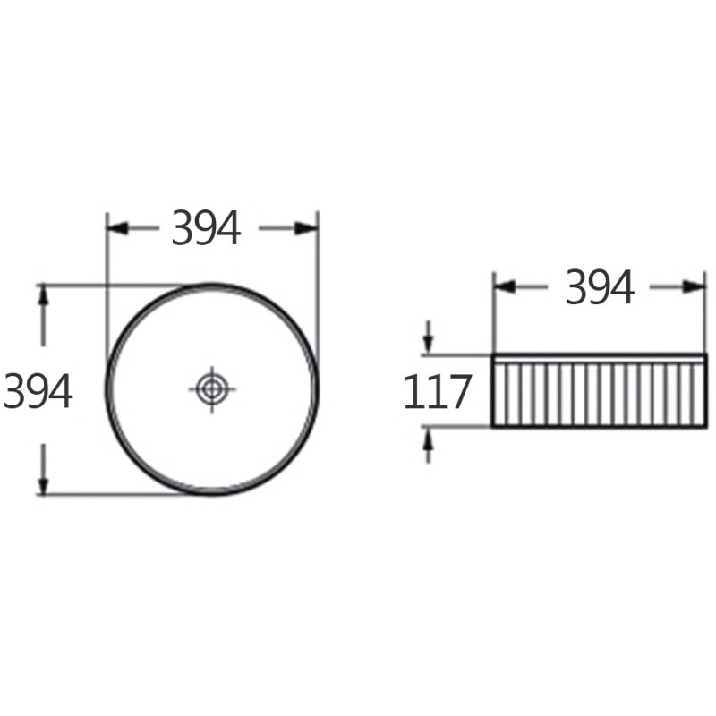 Mexen Grovo counter-top washbasin grooved 39 x 39 cm, black matt - 22303985