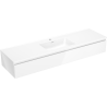 Mexen Orio bathroom cabinet 160 cm with Otis washbasin, 1 drawer, white gloss - 91A10-16023-1-BF00-W18M00