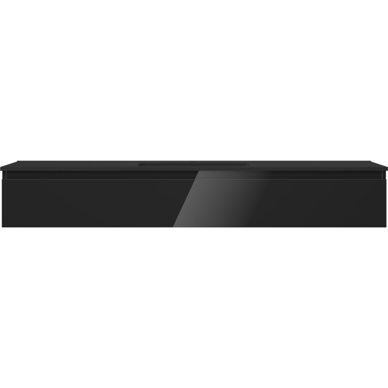 Mexen Orio 160 cm Bathroom Cabinet with Sink Otis, 1 Drawer, Black Gloss/Black Matte - 91A10-16023-1-BF70-W18M71