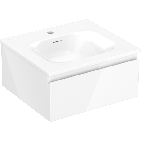 Mexen Orio bathroom cabinet 50 cm with Vela washbasin, 1 drawer, white gloss - 91A10-05023-1-BF00-W23M00