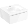 Mexen Orio bathroom cabinet 50 cm with Vela washbasin, 1 drawer, white gloss - 91A10-05023-1-BF00-W23M00