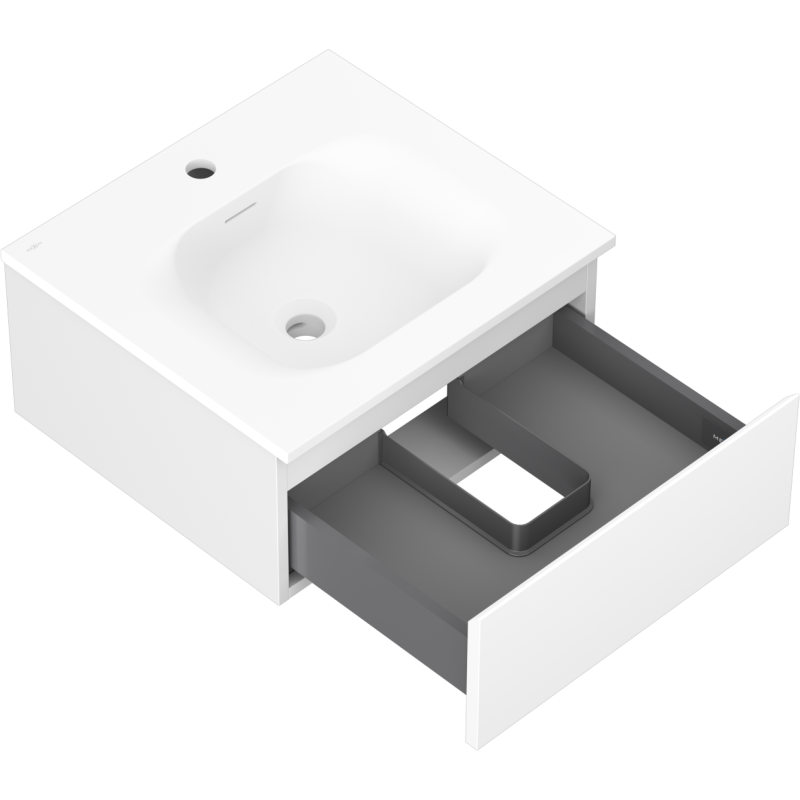 Mexen Orio 50 cm bathroom cabinet with Vela basin, 1 drawer, white matte - 91A10-05023-1-BF01-W23M01