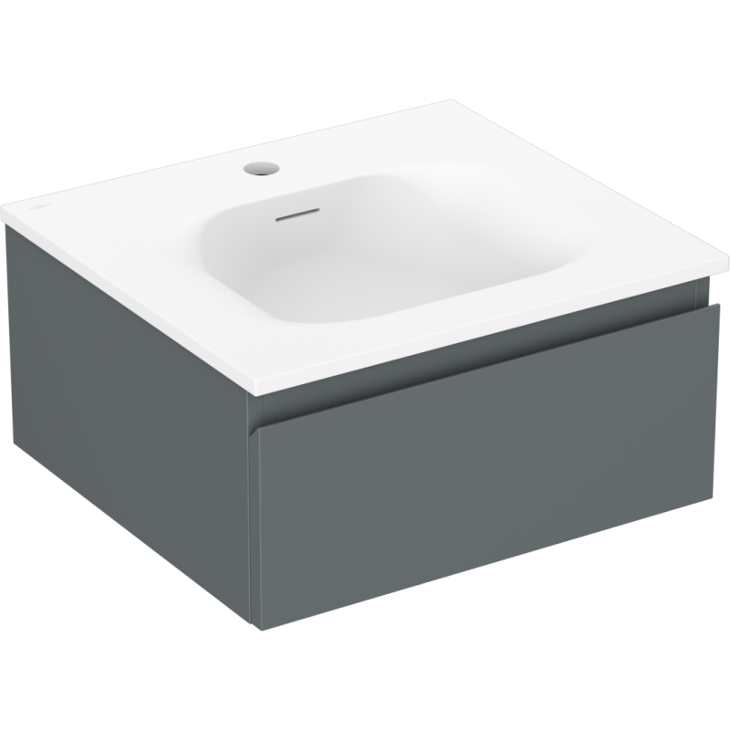 Mexen Orio 50 cm Bathroom Cabinet with Vela Sink, 1 Drawer, Matte Graphite/Matte White - 91A10-05023-1-BF66-W23M01