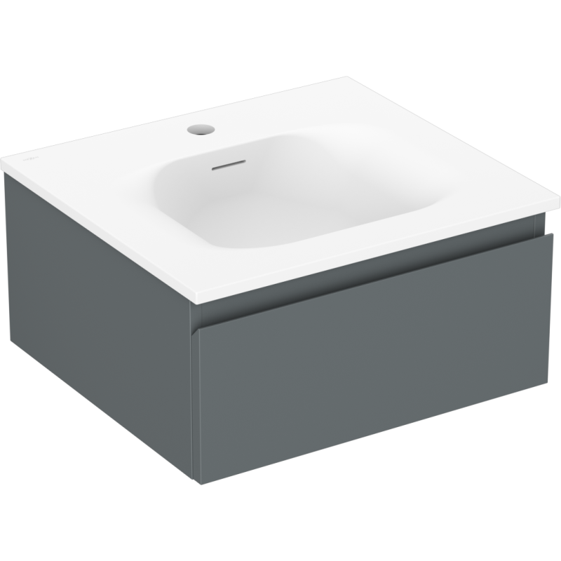 Mexen Orio bathroom cabinet 50 cm with Vela sink, 1 drawer, graphite matt/white matt - 91A10-05023-1-BF66-W23M01