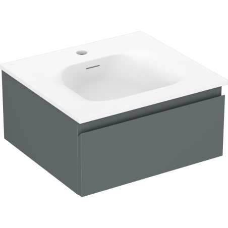Mexen Orio 50 cm Bathroom Cabinet with Vela Sink, 1 Drawer, Matte Graphite/Matte White - 91A10-05023-1-BF66-W23M01