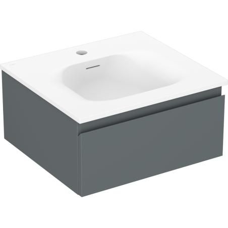 Mexen Orio bathroom cabinet 50 cm with Vela sink, 1 drawer, graphite matt/white matt - 91A10-05023-1-BF66-W23M01