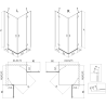 Mexen Mist H Duo shower cabin swing 90 x 70 cm, transparent, gold - 8A5-090L-070P-50-00