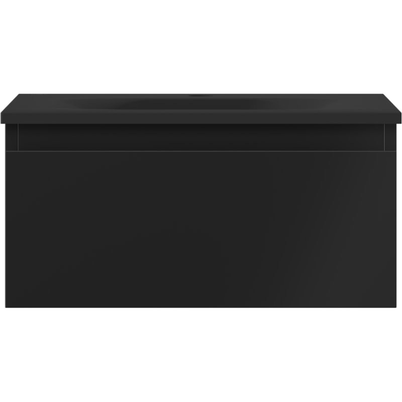 Mexen Orio bathroom cabinet 50 cm with Vela sink, 1 drawer, black matte - 91A10-05023-1-BF71-W23M71