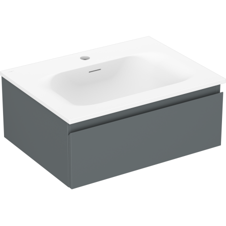 Mexen Orio bathroom cabinet 60 cm with Vela sink, 1 drawer, matte graphite/white matte - 91A10-06023-1-BF66-W23M01