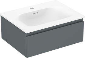 Mexen Orio bathroom cabinet 60 cm with Vela washbasin, 1 drawer, matte graphite/white matte - 91A10-06023-1-BF66-W23M01