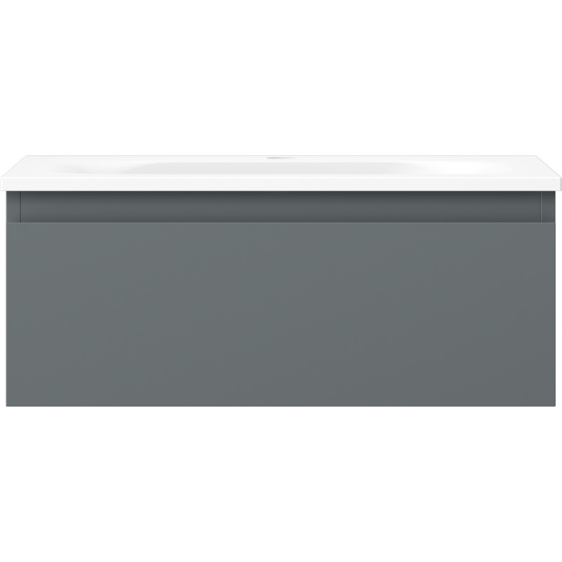 Mexen Orio bathroom cabinet 60 cm with Vela washbasin, 1 drawer, matte graphite/white matte - 91A10-06023-1-BF66-W23M01