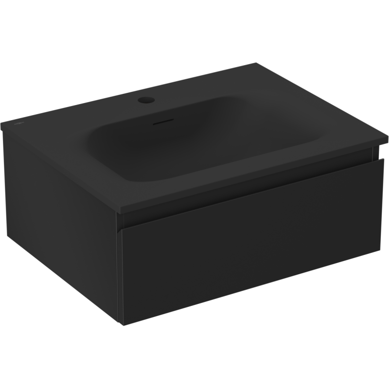 Mexen Orio 60 cm Bathroom Cabinet with Vela Sink, 1 Drawer, Black Matte - 91A10-06023-1-BF71-W23M71