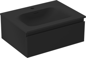 Mexen Orio 60 cm Bathroom Cabinet with Vela Sink, 1 Drawer, Black Matte - 91A10-06023-1-BF71-W23M71