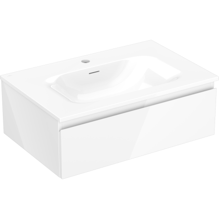 Mexen Orio bathroom cabinet 70 cm with Vela washbasin, 1 drawer, white gloss - 91A10-07023-1-BF00-W23M00