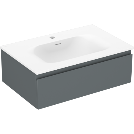 Mexen Orio bathroom cabinet 70 cm with Vela sink, 1 drawer, matte graphite/white matte - 91A10-07023-1-BF66-W23M01