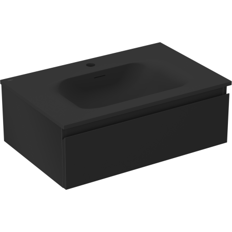 Mexen Orio bathroom cabinet 70 cm with Vela washbasin, 1 drawer, black matte - 91A10-07023-1-BF71-W23M71