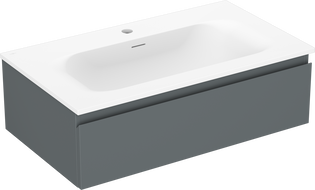 Mexen Orio bathroom cabinet 80 cm with Vela washbasin, 1 drawer, graphite matt/white matt - 91A10-08023-1-BF66-W23M01