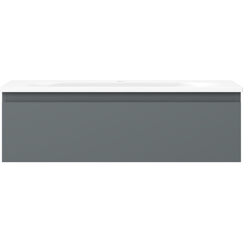 Mexen Orio bathroom cabinet 80 cm with Vela sink, 1 drawer, matte graphite/white matte - 91A10-08023-1-BF66-W23M01