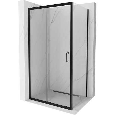 Mexen Apia extendable shower cubicle 110 x 70 cm, Transparent, Black - 840-110-070-70-00