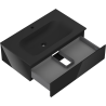 Mexen Orio bathroom cabinet 80 cm with Vela sink, 1 drawer, black gloss/black matte - 91A10-08023-1-BF70-W23M71