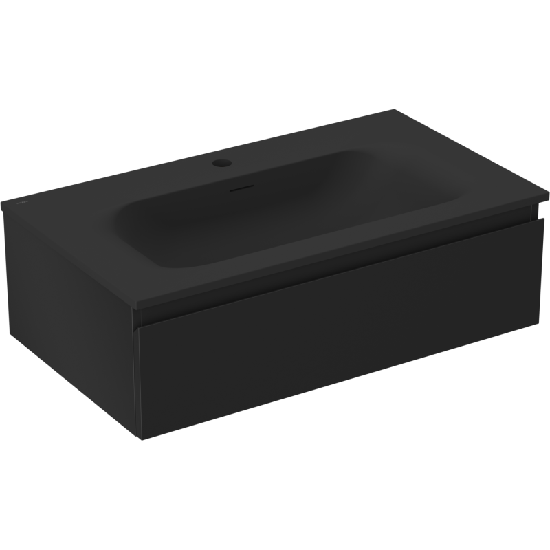 Mexen Orio bathroom cabinet 80 cm with Vela washbasin, 1 drawer, black matte - 91A10-08023-1-BF71-W23M71