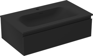 Mexen Orio bathroom cabinet 80 cm with Vela washbasin, 1 drawer, black matte - 91A10-08023-1-BF71-W23M71