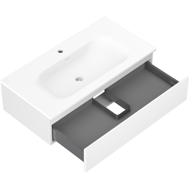 Mexen Orio bathroom cabinet 90 cm with Vela washbasin, 1 drawer, white matt - 91A10-09023-1-BF01-W23M01