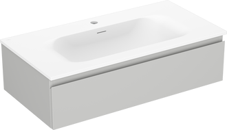 Mexen Orio Bathroom Cabinet 90 cm with Vela Basin, 1 Drawer, Grey Matte/White Matte - 91A10-09023-1-BF62-W23M01