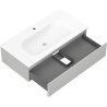 Mexen Orio 90 cm Bathroom Cabinet with Vela Sink, 1 Drawer, Gray Matte/White Matte - 91A10-09023-1-BF62-W23M01