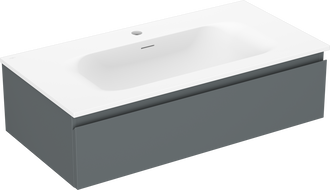 Mexen Orio bathroom cabinet 90 cm with sink Vela, 1 drawer, matte graphite/white matte - 91A10-09023-1-BF66-W23M01