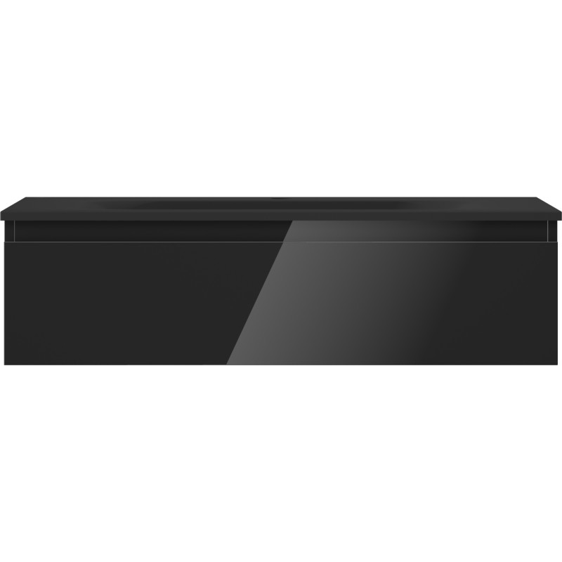 Mexen Orio 90 cm Bathroom Cabinet with Sink Vela, 1 drawer, black gloss/black matte - 91A10-09023-1-BF70-W23M71
