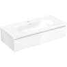 Mexen Orio 100 cm Bathroom Cabinet with Vela Sink, 1 Drawer, White Gloss - 91A10-10023-1-BF00-W23M00