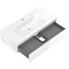 Mexen Orio bathroom cabinet 100 cm with Vela washbasin, 1 drawer, white gloss - 91A10-10023-1-BF00-W23M00