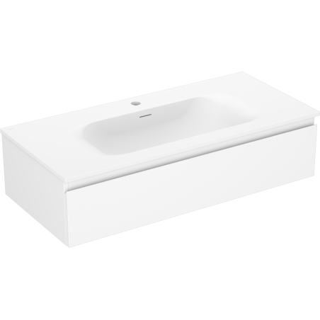 Mexen Orio bathroom cabinet 100 cm with Vela washbasin, 1 drawer, white matte - 91A10-10023-1-BF01-W23M01