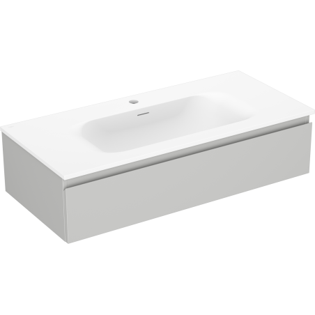 Mexen Orio bathroom cabinet 100 cm with Vela washbasin, 1 drawer, gray matte/white matte - 91A10-10023-1-BF62-W23M01