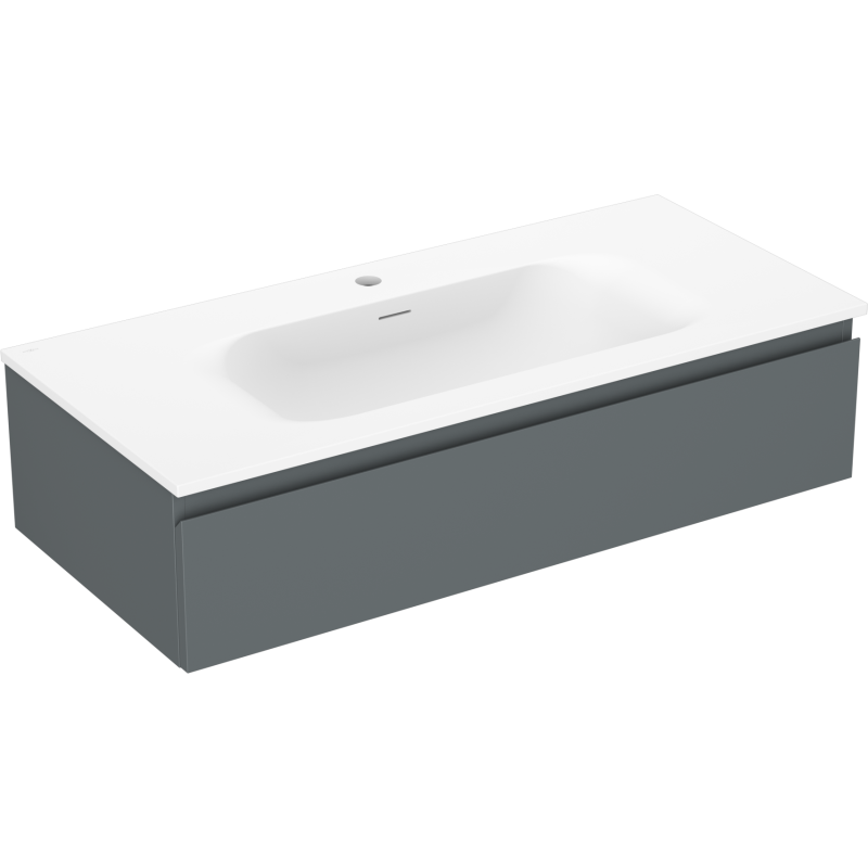 Mexen Orio bathroom cabinet 100 cm with Vela washbasin, 1 drawer, graphite matte/white matte - 91A10-10023-1-BF66-W23M01