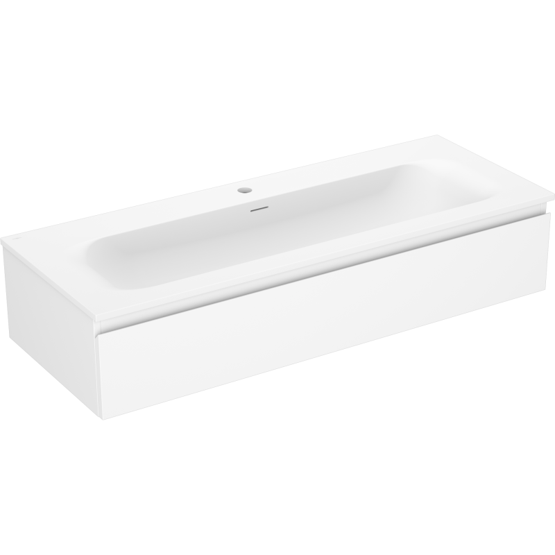 Mexen Orio bathroom cabinet 120 cm with Vela sink, 1 drawer, matte white - 91A10-12023-1-BF01-W23M01