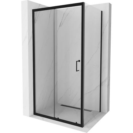 Mexen Apia extendable shower cubicle 100 x 70 cm, Transparent, Black - 840-100-070-70-00